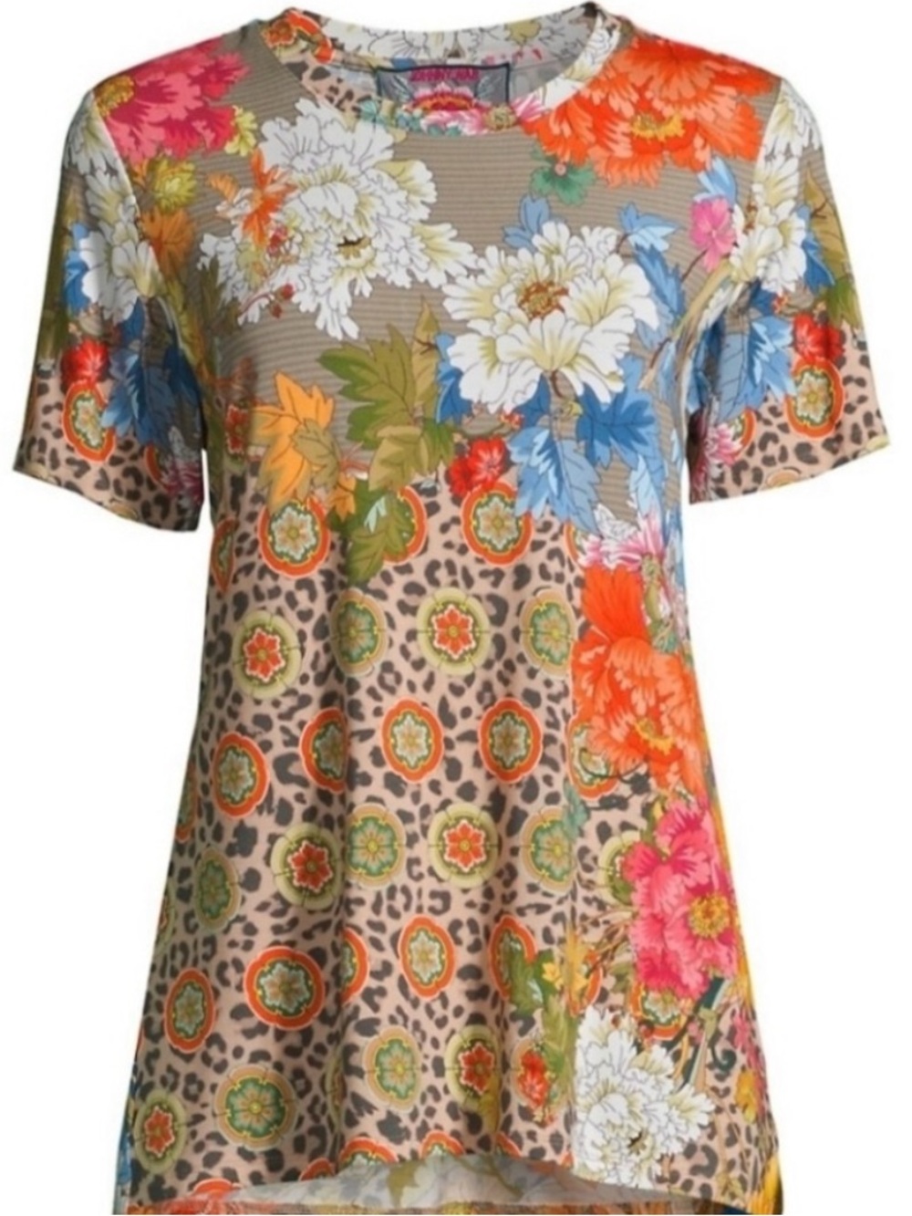 Johnny Was Floral Mosaic Short Sleeve Tee
